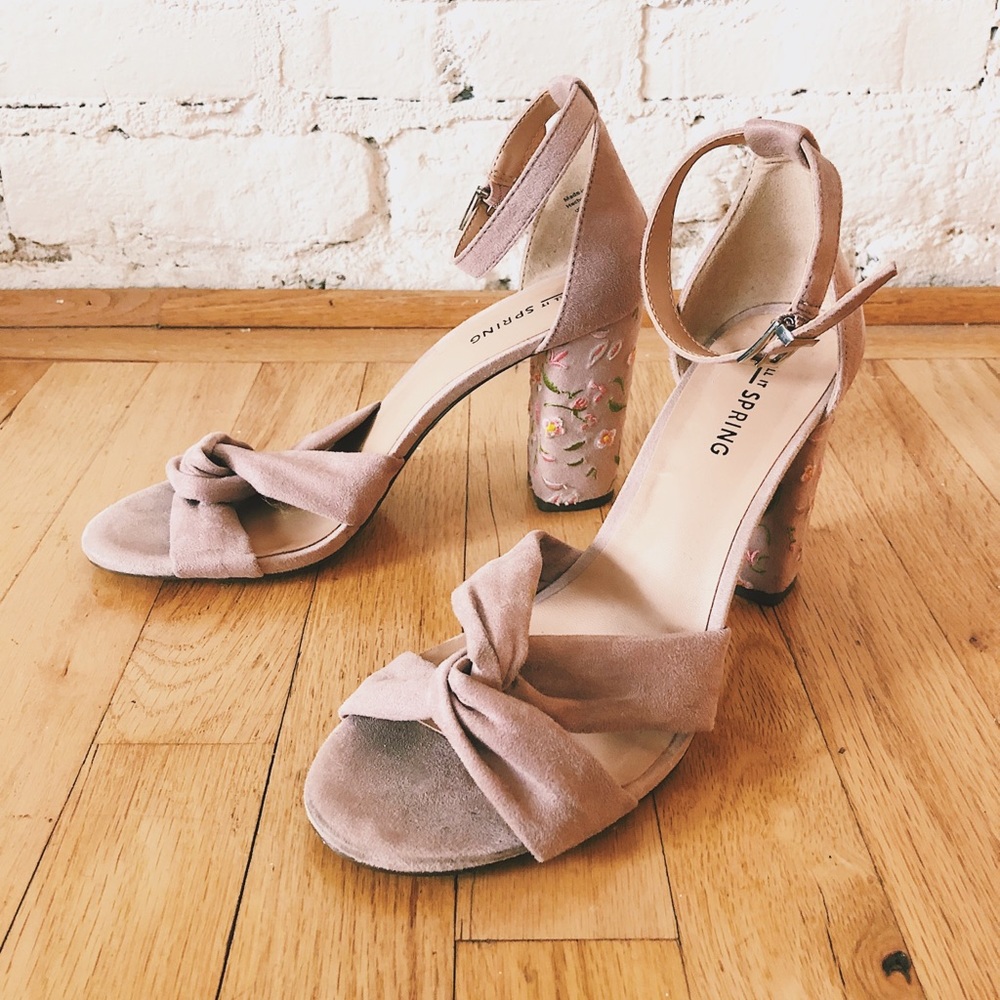 Vegan Eudoline Sandal Block Heel Floral Shoes